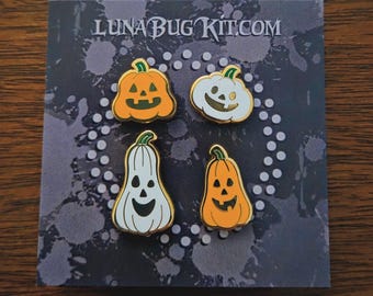 Pumpkin Hard Enamel Mini Pins – Spooky Jack O Lantern Filler Pins
