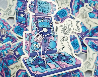 Dance Dance Dead Vinyl Sticker - DDR Arcade Game Sticker