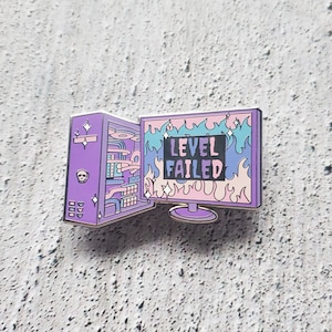 Hell Fire PC Enamel Pin - Pastel Goth Pin