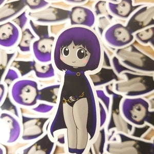 Raven Teen Titans Vinyl Stickers - Chibi Goth Girl Icon Sticker