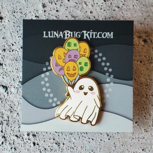 Celebration Ghost Hard Enamel Pin - Spooky Cute Pin