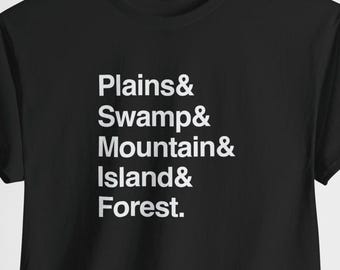 Plains Swamp Mountain Island Forest Tee | TCG Land Typografisk T-shirt
