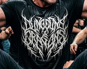 D&D-parodi Metal-tröja | Klassisk RPG DnD Metal-logotyptröja