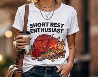 Short Rest Enthusiast Dragon T-shirt | Dungeons and Dragons Player Apparel