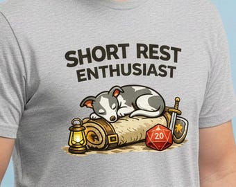 Whippet: Short Rest Enthusiast DnD Tee | Mysig hundtröja