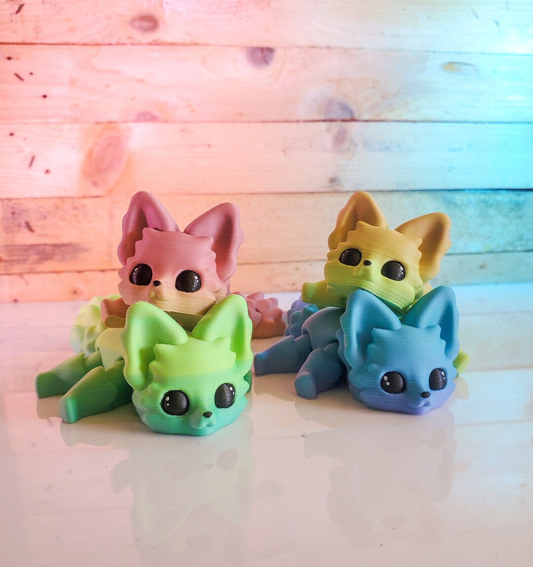 Aticulated Cute Flexi Fox 7.5 Inches - 3D Pinted Fantasy