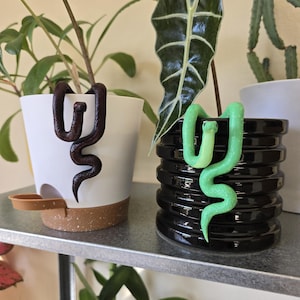 3D Printed Snake Plant Buddy – Cute Resin Planter Hugger for Succulents