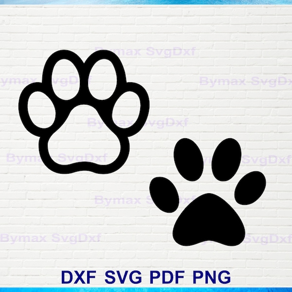 Dog Lover Paw Print Svg, Paw Print Outline Svg, Filled Paw Print Svg, Instant Download, Digital File