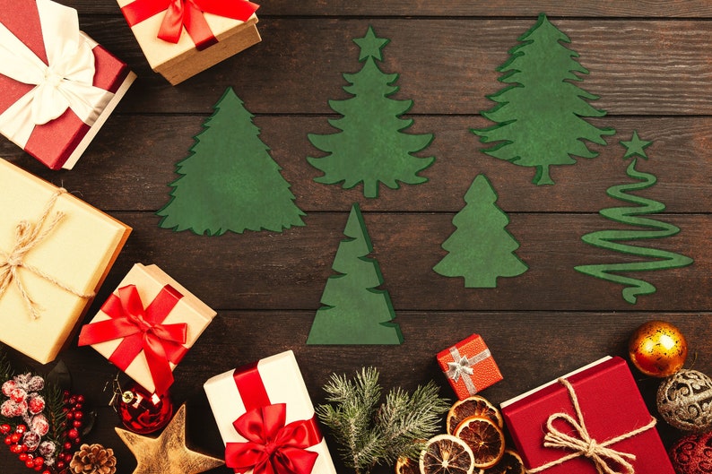 25 X Unique Christmas Tree Vector Files DWG, DXF PDF Digital Download ...