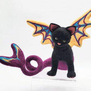 Amber, Needle Felted Bat-Mer-Cat