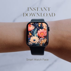 Apple Watch Face Flowers, Apple Watch Face, Digital Download Apple Watch Face, Cute Apple Watch Wallpaper, Smart iWatch Background