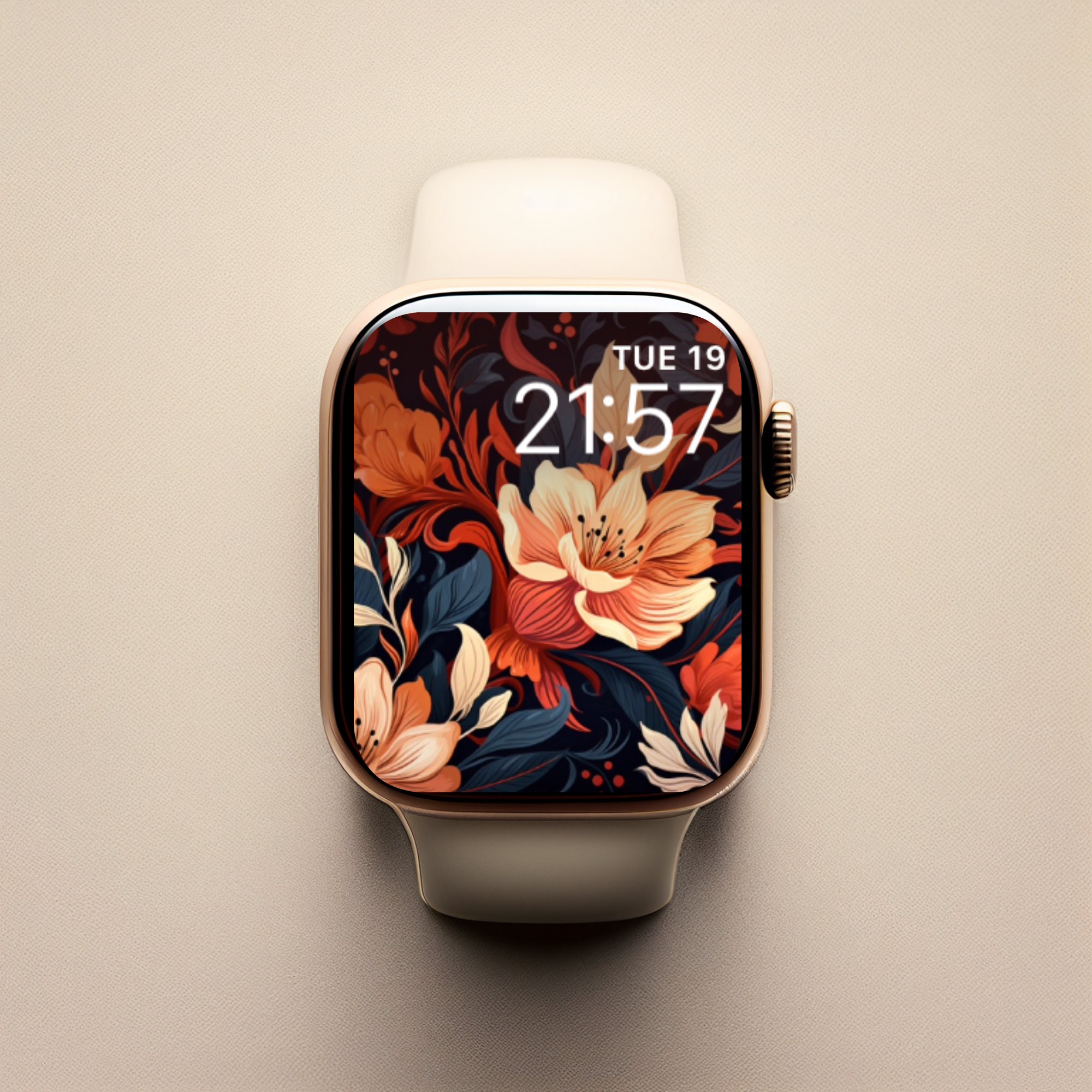 Feminine Watch Face, Autumn Watch Face, Floral Watch Face, Apple Watch Background, Watch Wallpaper, Autumn Colours Background