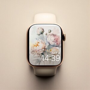 Watercolor Peonies Apple Watch Face, Feminine Watch Face Flowers, Watercolor Apple Watch Face, Apple Watch Wallpaper, Watercolor Peonies