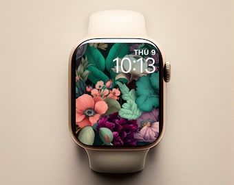 Floral Apple Watch Face, Art For Watch Face Flowers, Flowers Apple Watch Face, Floral Watch Wallpaper, Feminine Watch Wallapaper