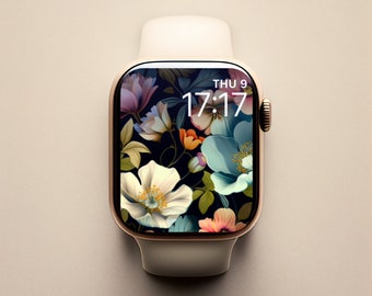 Apple Watch Face, Digital Download, Floral Smart Watch Face, Smart Watch Face, Apple Watch Wallpaper Floral, Apple Watch Faces Flowers