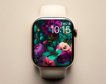Floral Apple Watch Face, Art For Watch Face Flowers, Flowers Apple Watch Face, Floral Watch Wallpaper, Feminine Watch Wallapaper