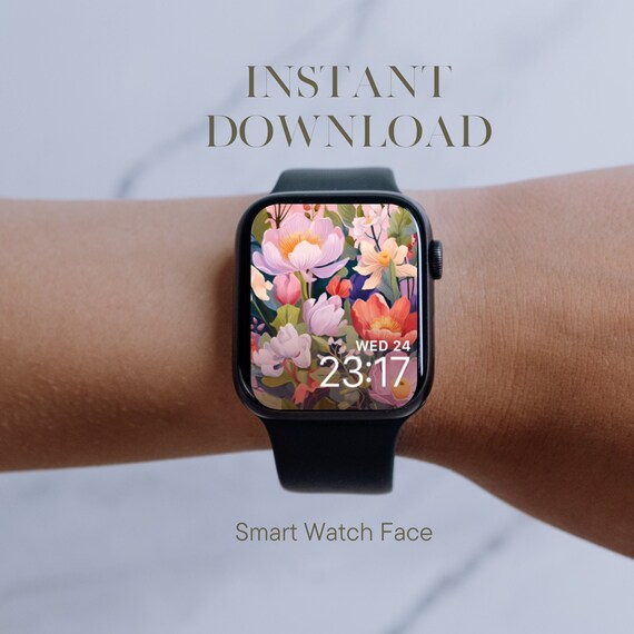 Apple Watch Face Flowers, Smart Watch Face, Digital Download Apple Watch Face, Apple Watch Wallpaper, Smart Watch Background