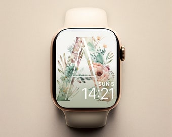 Initial Apple Watch Face, Feminine Watch Face Flowers, Watercolor Apple Watch Face, Personal Inital Watch Face, Watercolor letter A