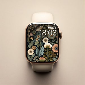 Floral Apple Watch Face, Feminine Watch Face Flowers, Watercolor Apple Watch Face, Floral Watch Wallpaper, Feminine Watch Wallapaper image 1