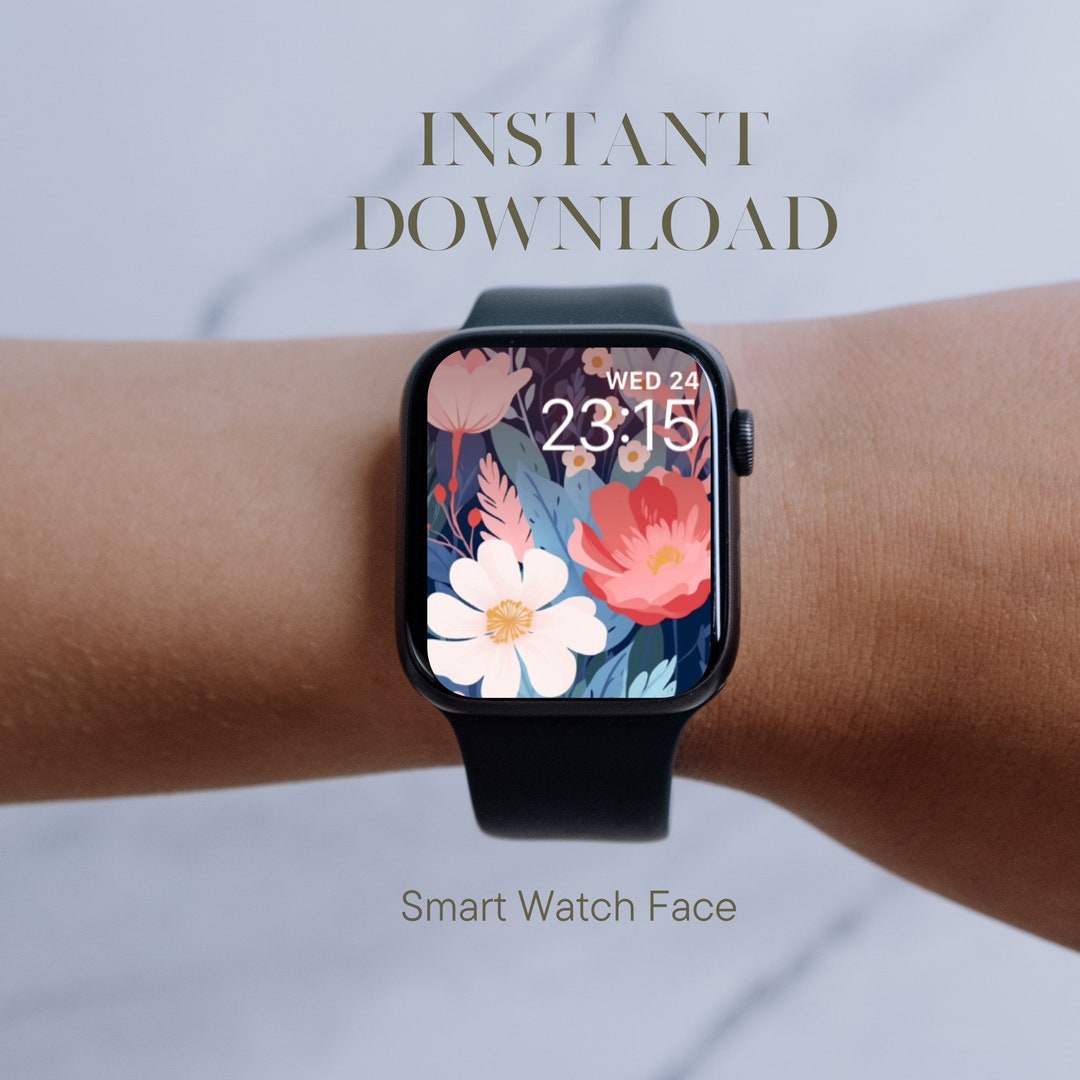 Floral Apple Watch Face Flowers, Apple Watch Face, Digital Download Apple Watch Face, Apple