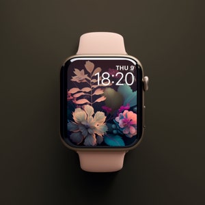 Floral Apple Watch Face, Apple Watch Face, Digital Download Apple Watch Face, Apple Watch Wallpaper, Smart Watch Background