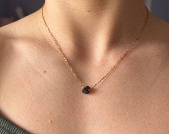 Raw Black Tourmaline necklace Waterproof stone of protection genuine gemstones adjustable jewelry for her crystal choker everyday wear