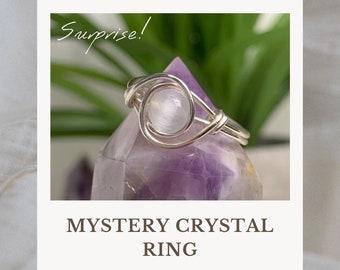 Mystery Crystal Ring – Intuitively Chosen Gemstone Ring, Meaningful Self-Care Gift, Spiritual Jewelry
