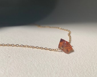 Raw carnelian Necklace adjustable gold plated jewelry for her energy healing crystals genuine gemstones dainty handmade choker layering