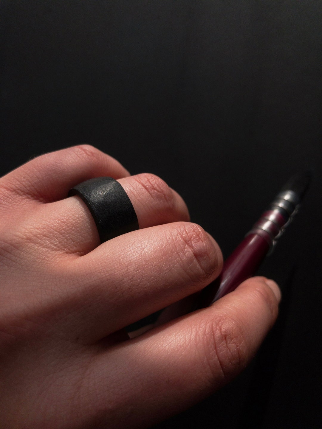 Simple / Soapstone Black Ring Etsy