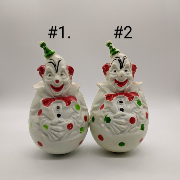 Vintage Whimsy: Reliable Brand Roly Poly Clowns - Charming 1950s Collectibles!