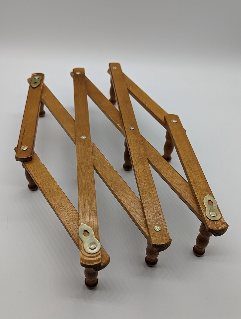 Vintage Wooden Accordion Style Wall Hooks Etsy
