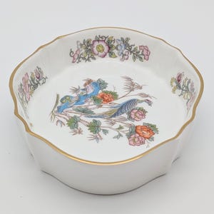 Vintage Wedgwood Kutani Crane Bone China Trinket Dish, Gold Trim Asian Decor image 7