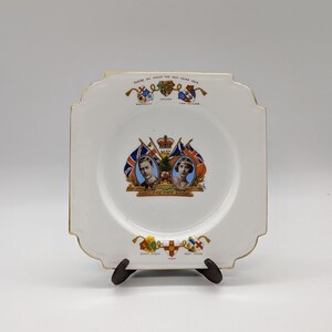 Vintage 1937 koning George VI kroningsplaat - koninklijke elegantie, historisch verzamelobject