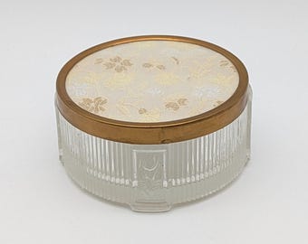 A vintage Art Deco powder jar with Floral accents