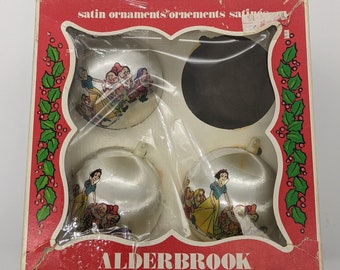 Vintage Alderbrook Disney Snow White Christmas Ball Set - Set of 3 Ornaments with Original Packaging