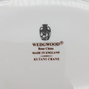 Vintage Wedgwood Kutani Crane Bone China Trinket Dish, Gold Trim Asian Decor image 9