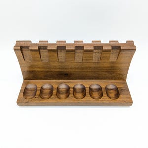 Vintage Decco 12-Pipe Stand by Decatur Industries in Genuine Walnut, Mid-Century Display for Tobacco Pipes, Elegant Collector’s Piece