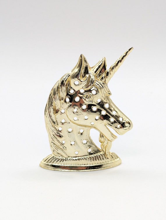 Enchanted Gold Unicorn Earring Holder: Graceful, M