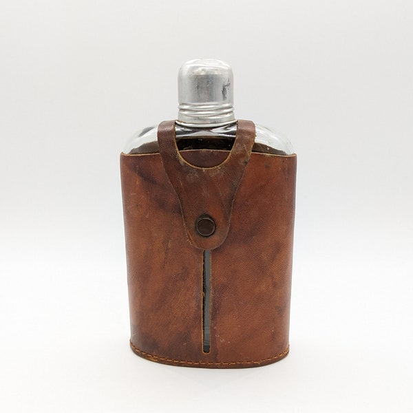 Gorgeous Leather Covered Flask - English Elegance