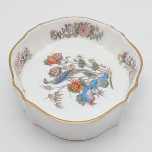 Vintage Wedgwood Kutani Crane Bone China Trinket Dish, Gold Trim Asian Decor image 6