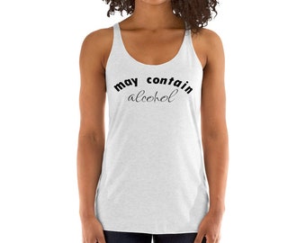 Puede contener alcohol, camiseta sin mangas con espalda cruzada para mujer