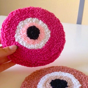 Evil eye Mug Rug Coasters
