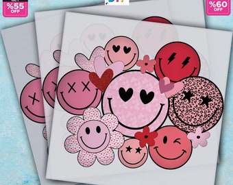 Smiley Convo Hearts Sublimation and DTF Iron on Transfers