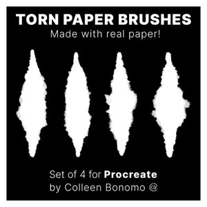 Pennelli di carta strappata, set di 4 per Procreate