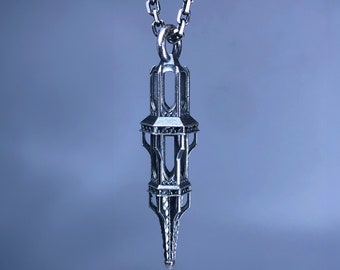 Mens Necklace Spire Pendant - .925 Silver, gothic architecture inspired.