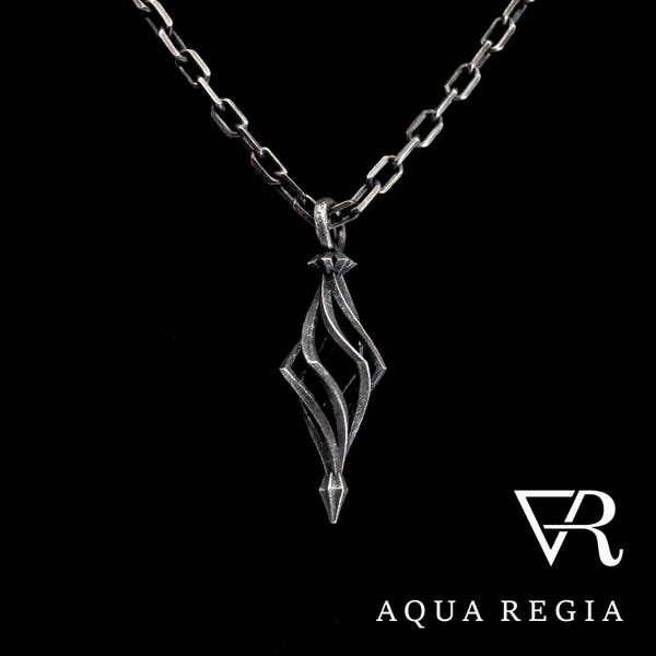 Mens Necklace Wrought Pendant - .925 Silver, gothic architecture inspired.