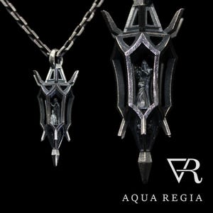 Mens Necklace Lantern Pendant - .925 Silver, gothic architecture inspired, memento mori.