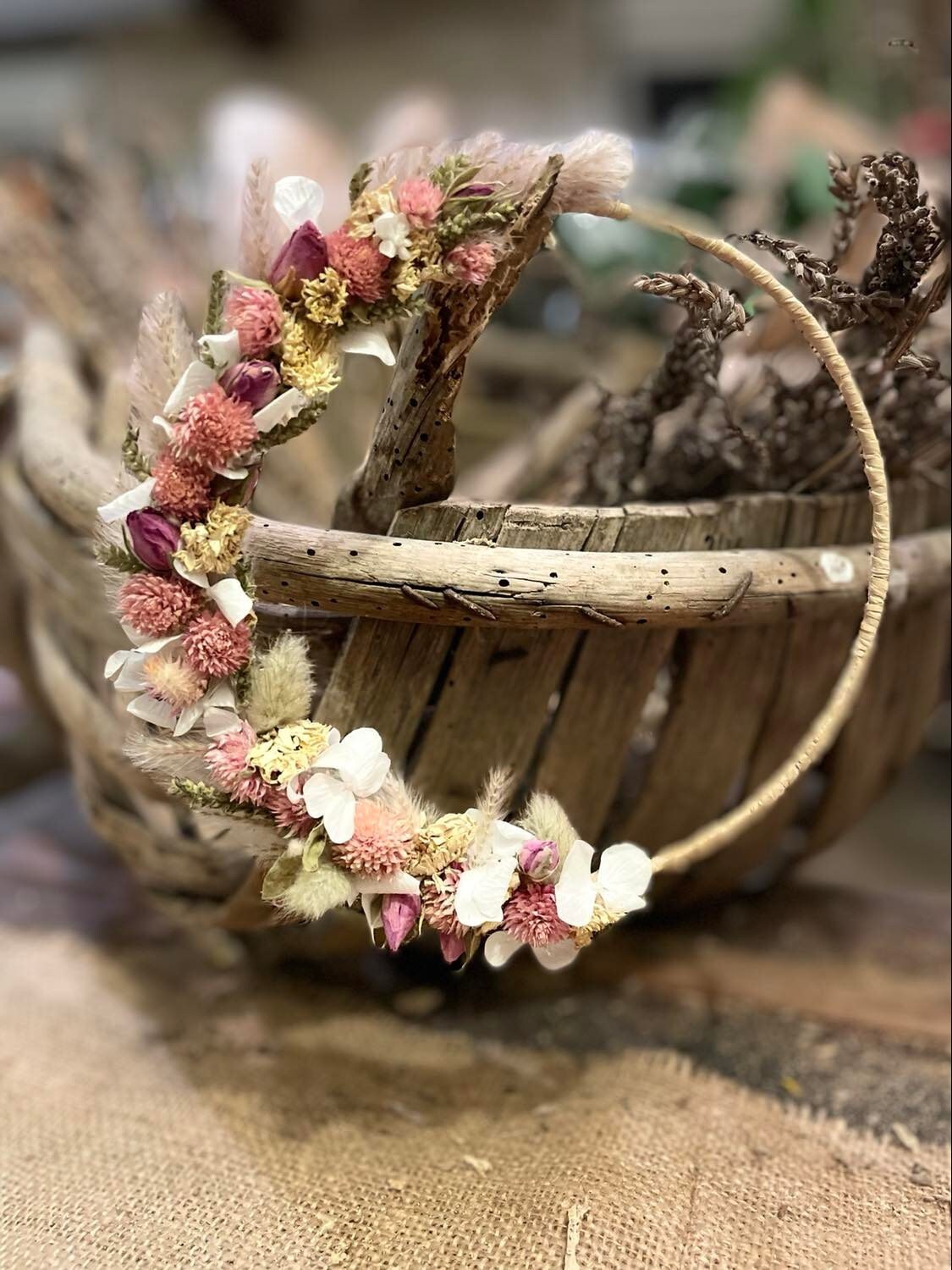 Demi Couronne Fleurs Séchées