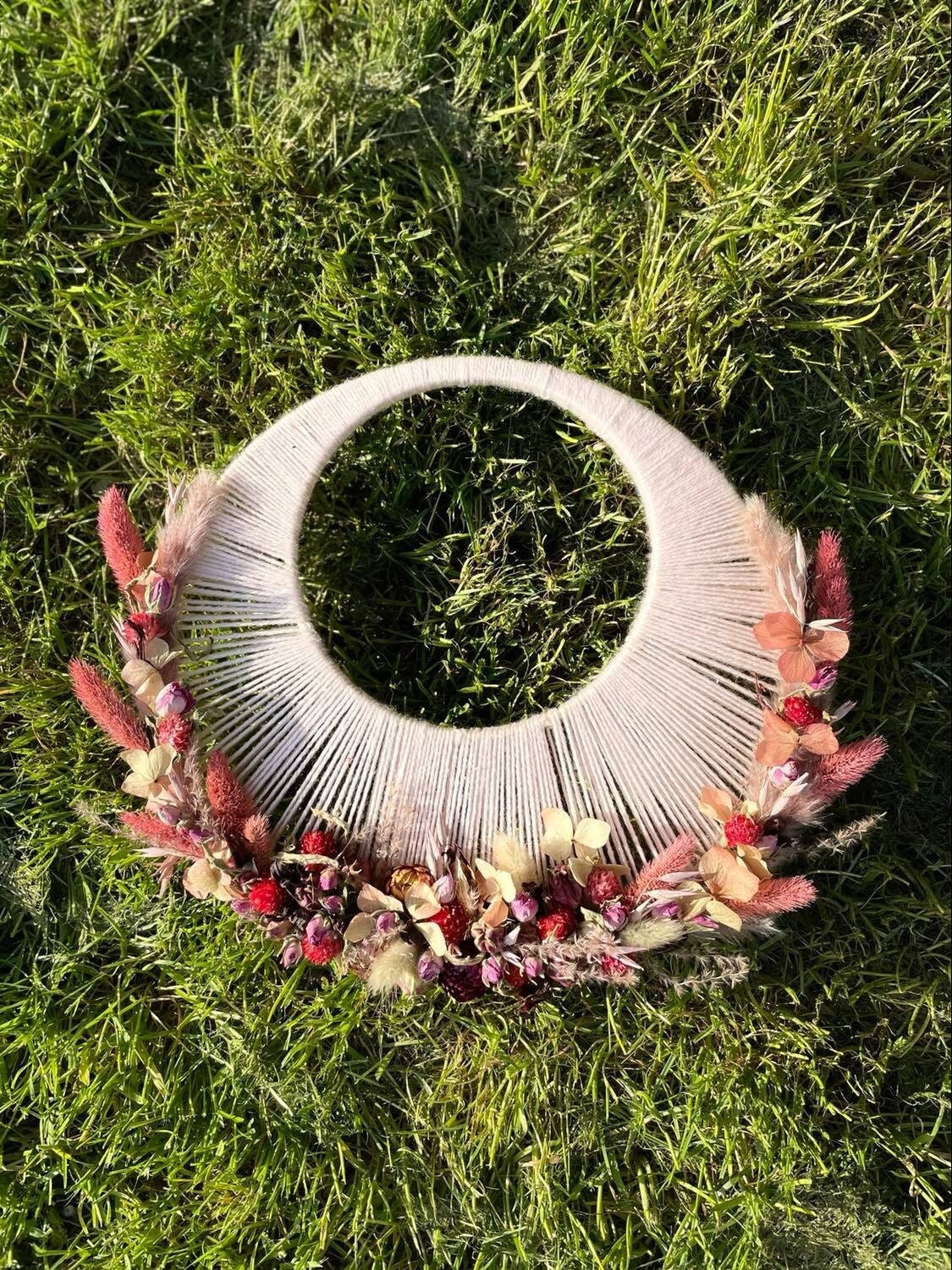 Couronne de Fleurs Séchées Tissée