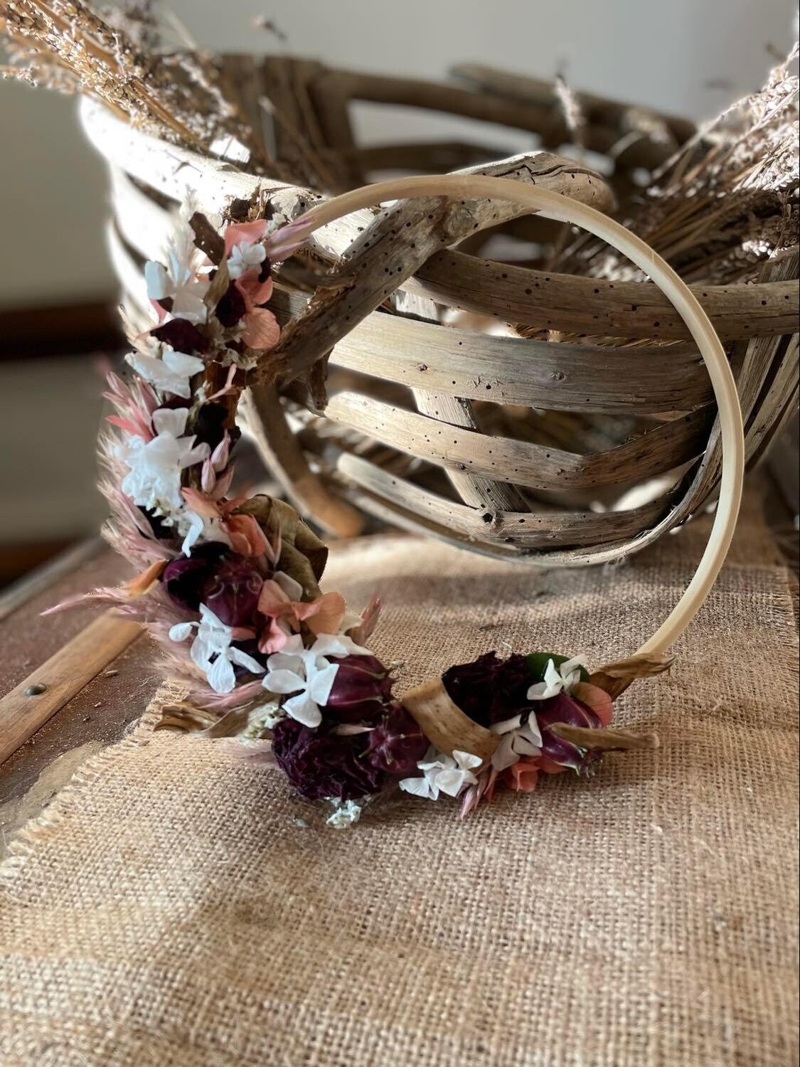 Demi Couronne Fleurs Séchées